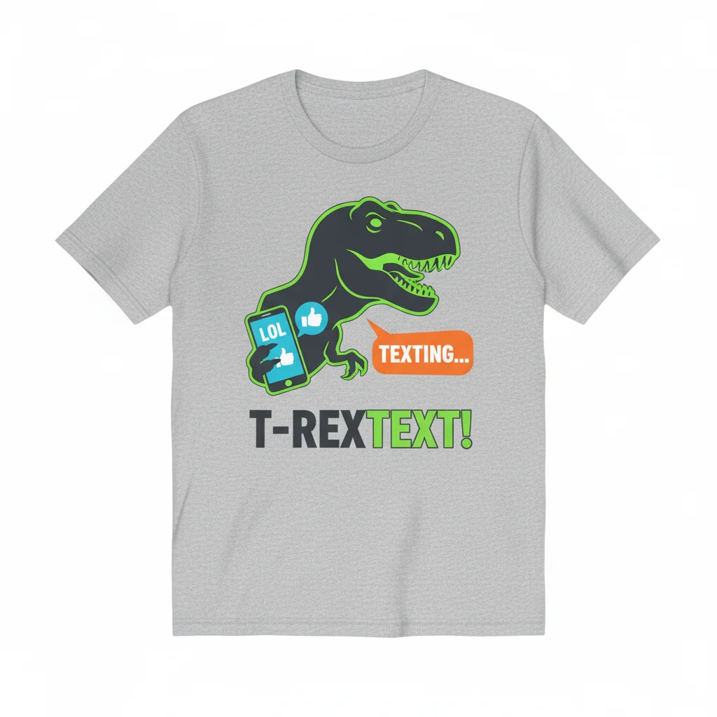 T-Rex Mobile Phone & T-rexting Essential Graphic T-Shirt | Premium Cotton