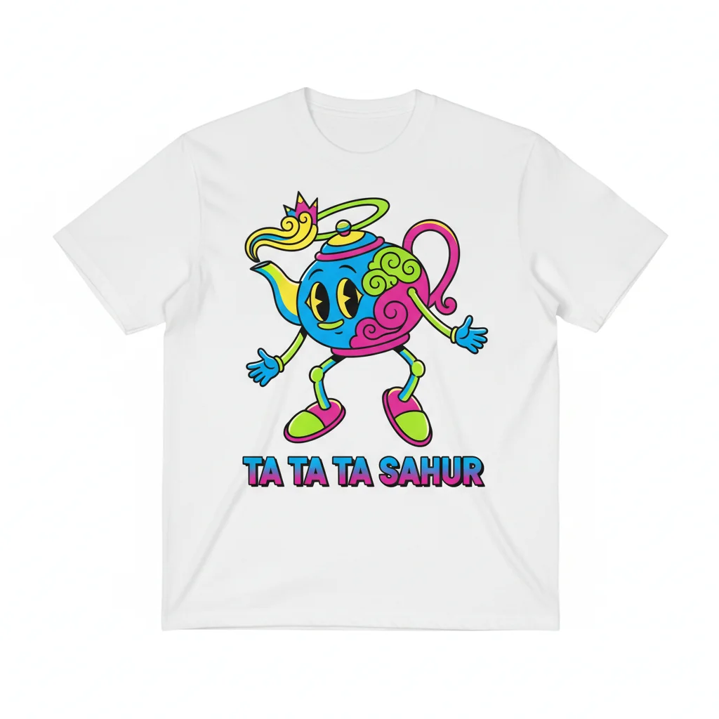 Ta Ta Ta Sahur Teapot Brainrot Eleganza Character Art T-Shirt - Premium Cotton Tee