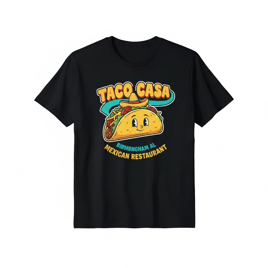 Taco Casa Birmingham AL Mexican Restaurant Fan T-Shirt