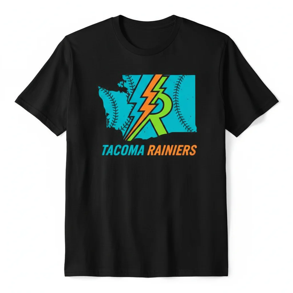 Tacoma Rainiers 108 Stitches R Logo T-Shirt - Official MLB MiLB Fan Apparel