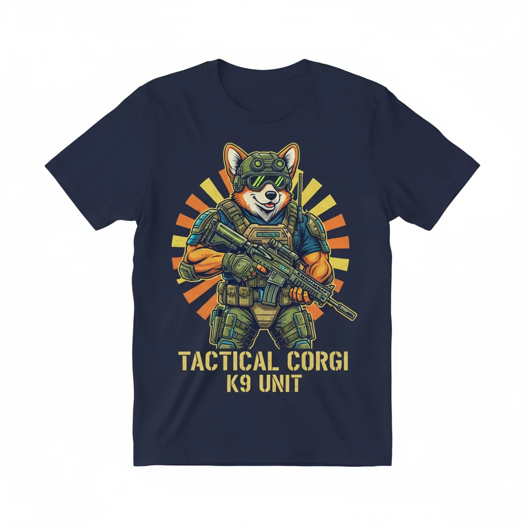Tactical Corgi Essential T-Shirt: Premium Cotton, Retail Fit & Durable Design