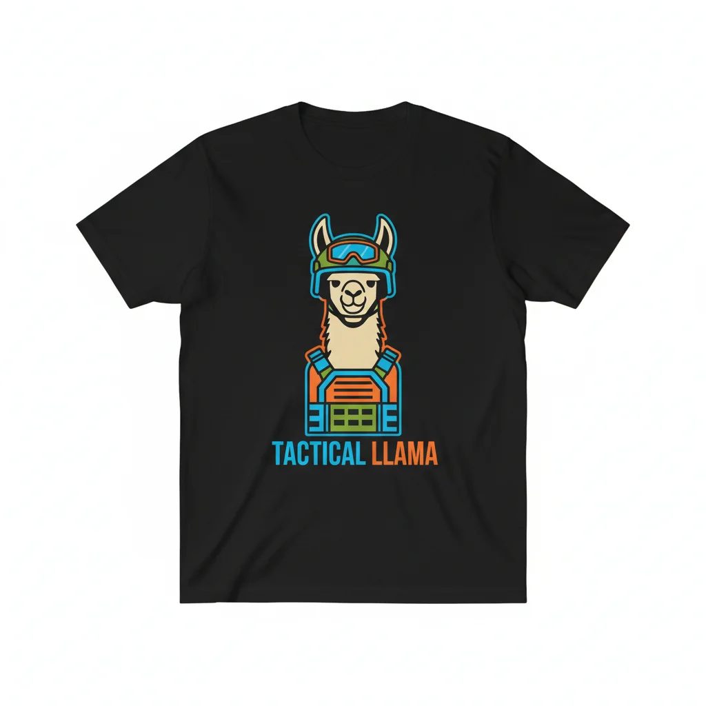 Durable Tactical Llama T-Shirt – Vibrant & Pre-Shrunk Comfort