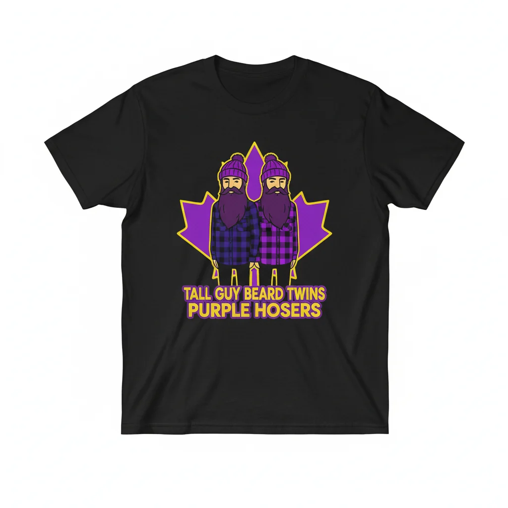 Purple Hoser Beard Twins T-Shirt for Tall Guys
