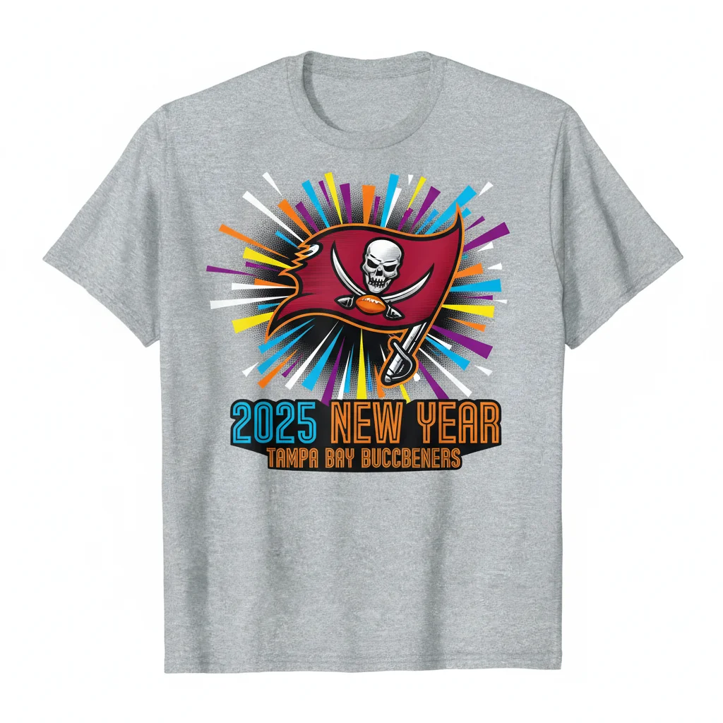 Tampa Bay Buccaneers 2025 New Year Firework Celebration T-Shirt | Official Fan Gear