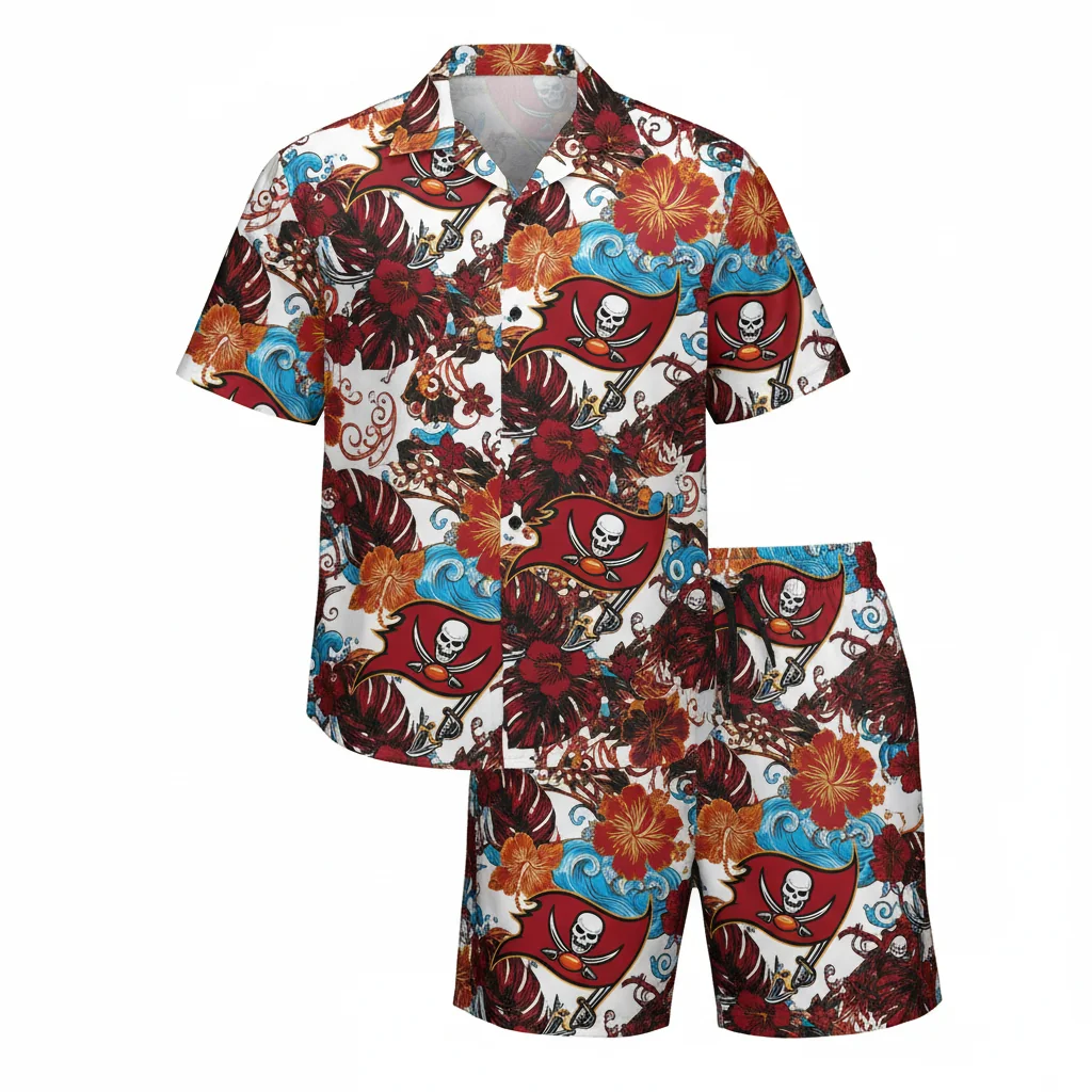 Tampa Bay Buccaneers Floral Hawaiian Shirt & Shorts Set – Game Day Paradise