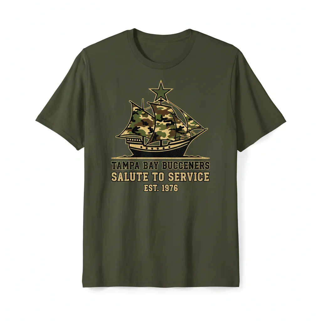 Tampa Bay Buccaneers Salute To Service 2025 T-Shirt – NFL Fan Apparel