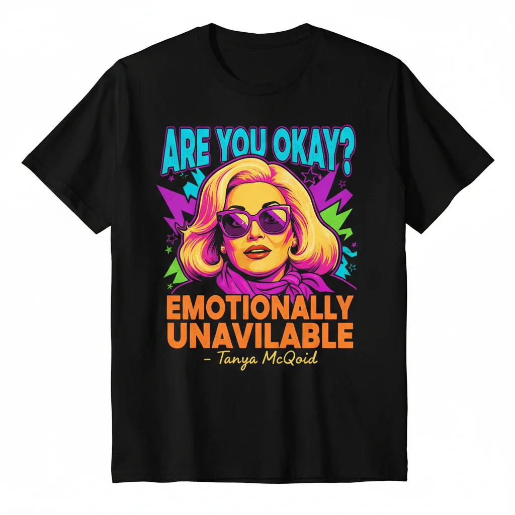 Tanya McQuoid 'Emotionally Unavailable Men' Quote Essential T-Shirt – Durable & Fade-Resistant