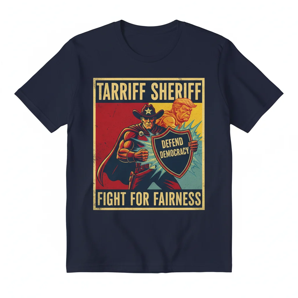 Tariff Sheriff – Defend Democracy | Statement Tee for Political Protest
