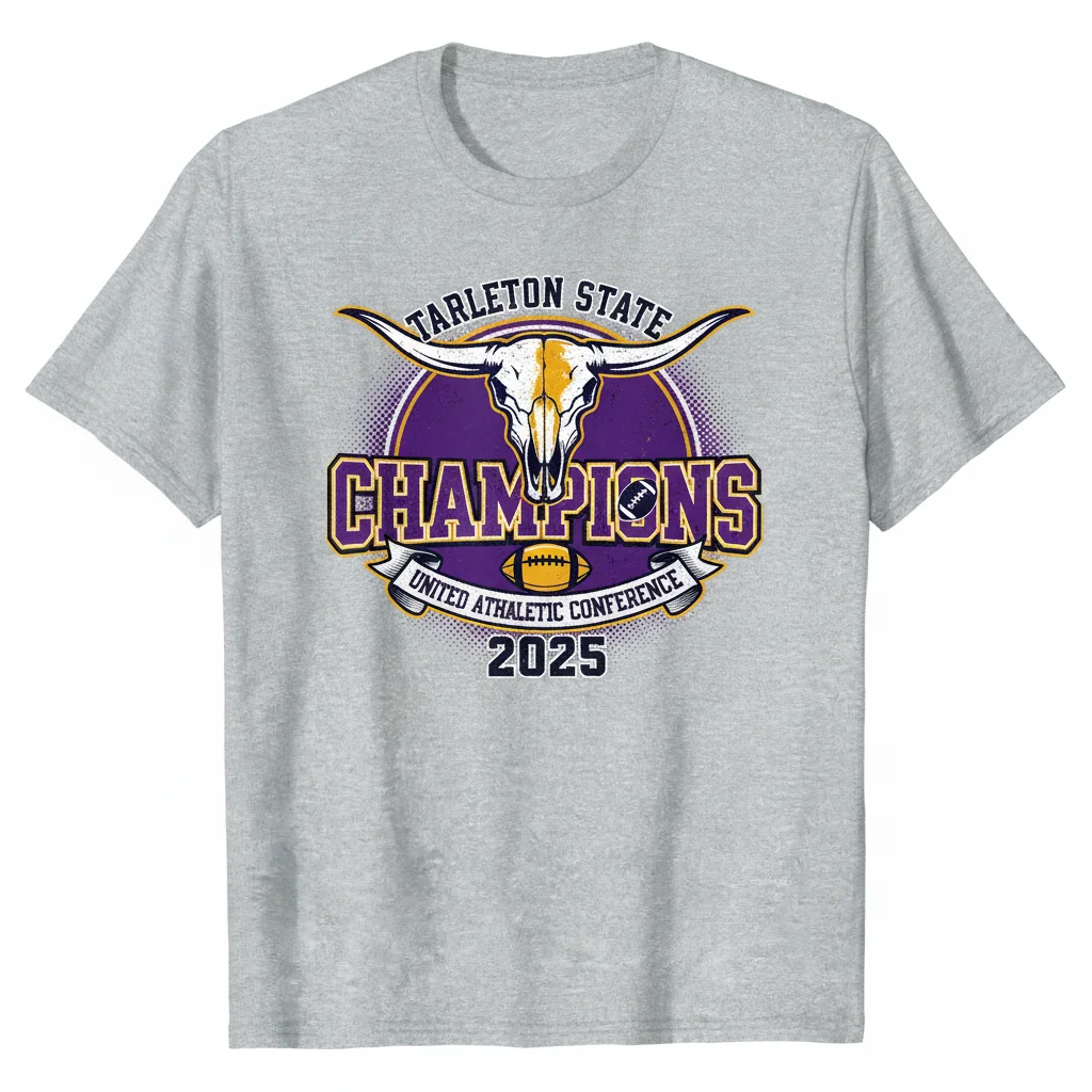 Tarleton State Texans United Athletic Conference Champions 2025 T-Shirt | NCAA Fan Apparel