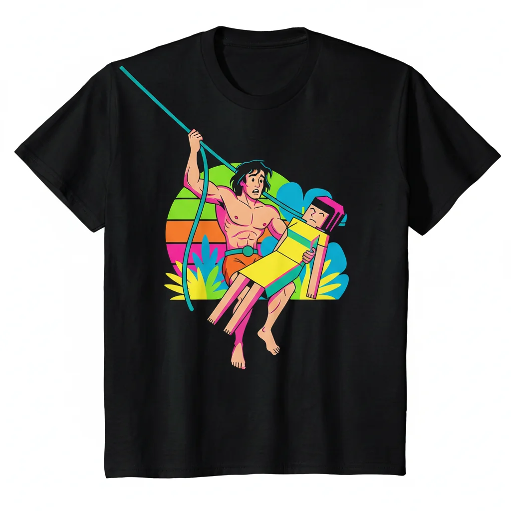 Tarzan Holding Jane Meme Shirt - Premium Cotton Tee