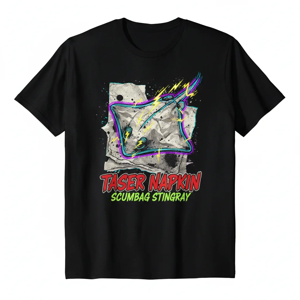 The 'Taser Napkin Scumbag Stingray' Essential Tee