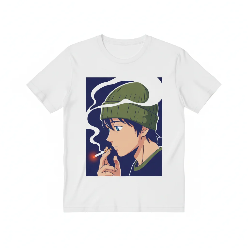 Welcome to the NHK Tatsuhiro Sato Smoking Cigarette Essential T-Shirt - Anime Manga Fan Apparel