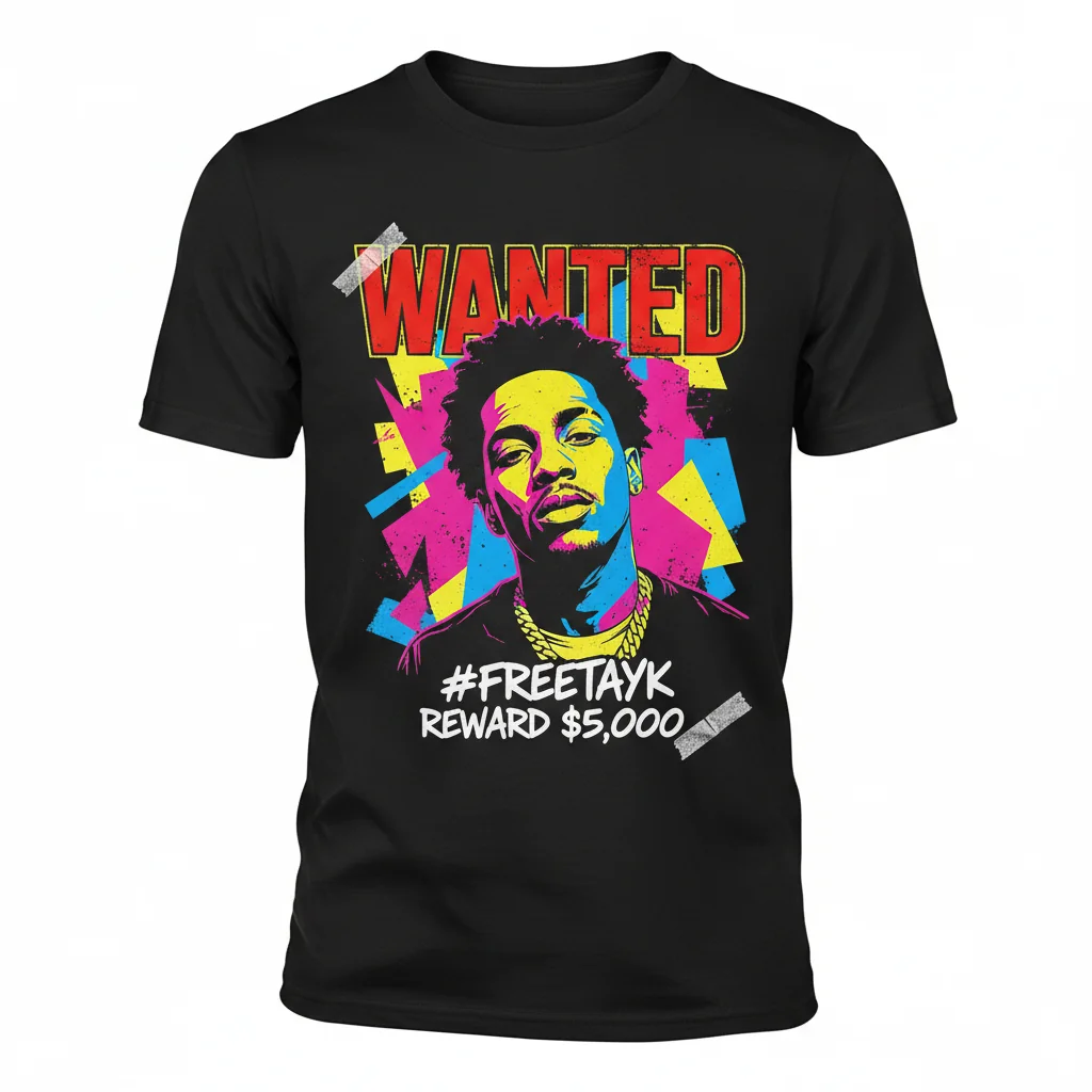Tay-K Wanted Poster #FREETAYK Artistic Statement T-Shirt