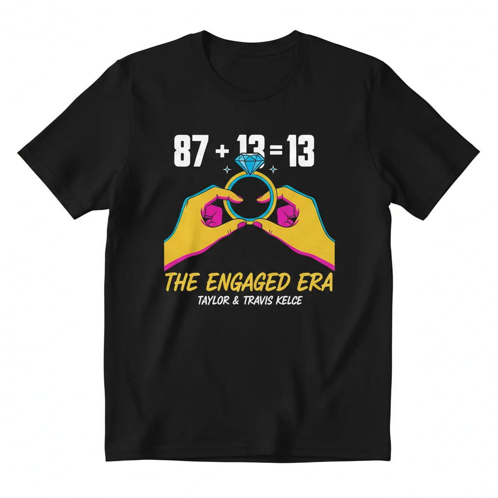 Taylor and Travis Kelce Engaged Era Shirt | 87 + 13 = 100 Fan Tee