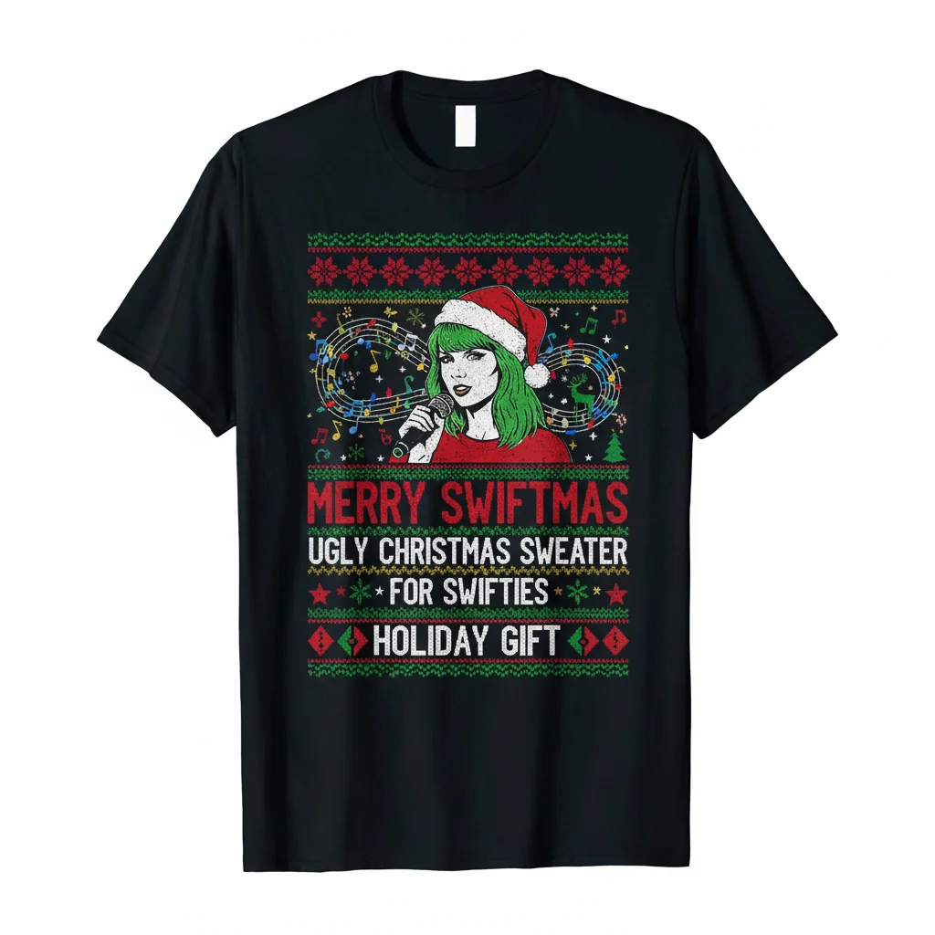 Ugly Christmas Sweater para Swifties: Merry Swiftmas Essential T-Shirt
