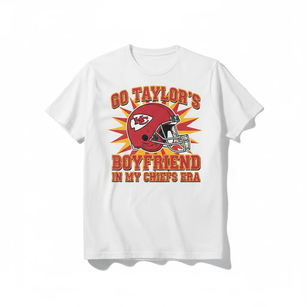 Taylors Boyfriend Travis Kelce Go Taylor's Boyfriend In My Chiefs Era T-Shirt - Fan Apparel