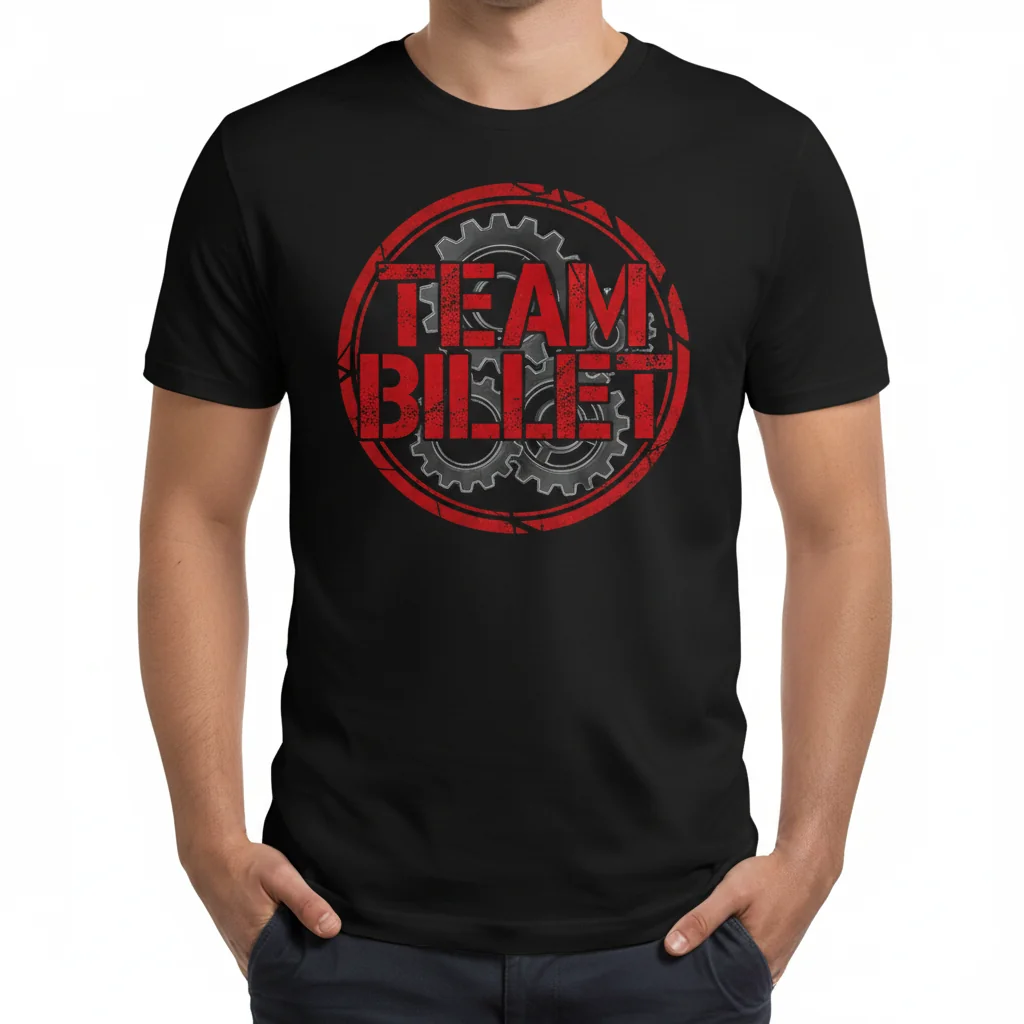 Team Billet Transparent & Red Logo T-Shirt – Essential Cotton Tee