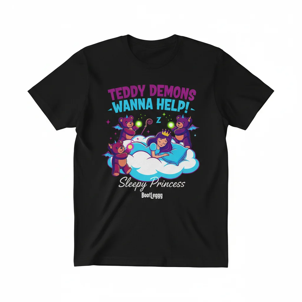 Teddy Demons Wanna Help! - Sleepy Princess Essential T-Shirt | Soft, Durable & Eco-Friendly Cotton Tee
