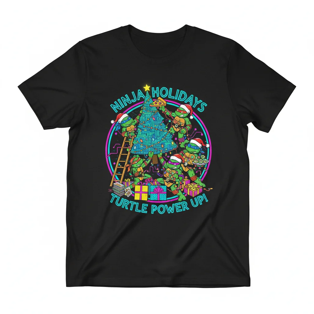 TMNT Christmas Tree Decorating Classic T-Shirt – Durable, Pre-Shrunk Comfort