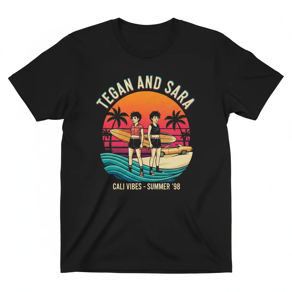 Tegan and Sara Cali Living Summer Vintage T-Shirt - Retro Band Tee