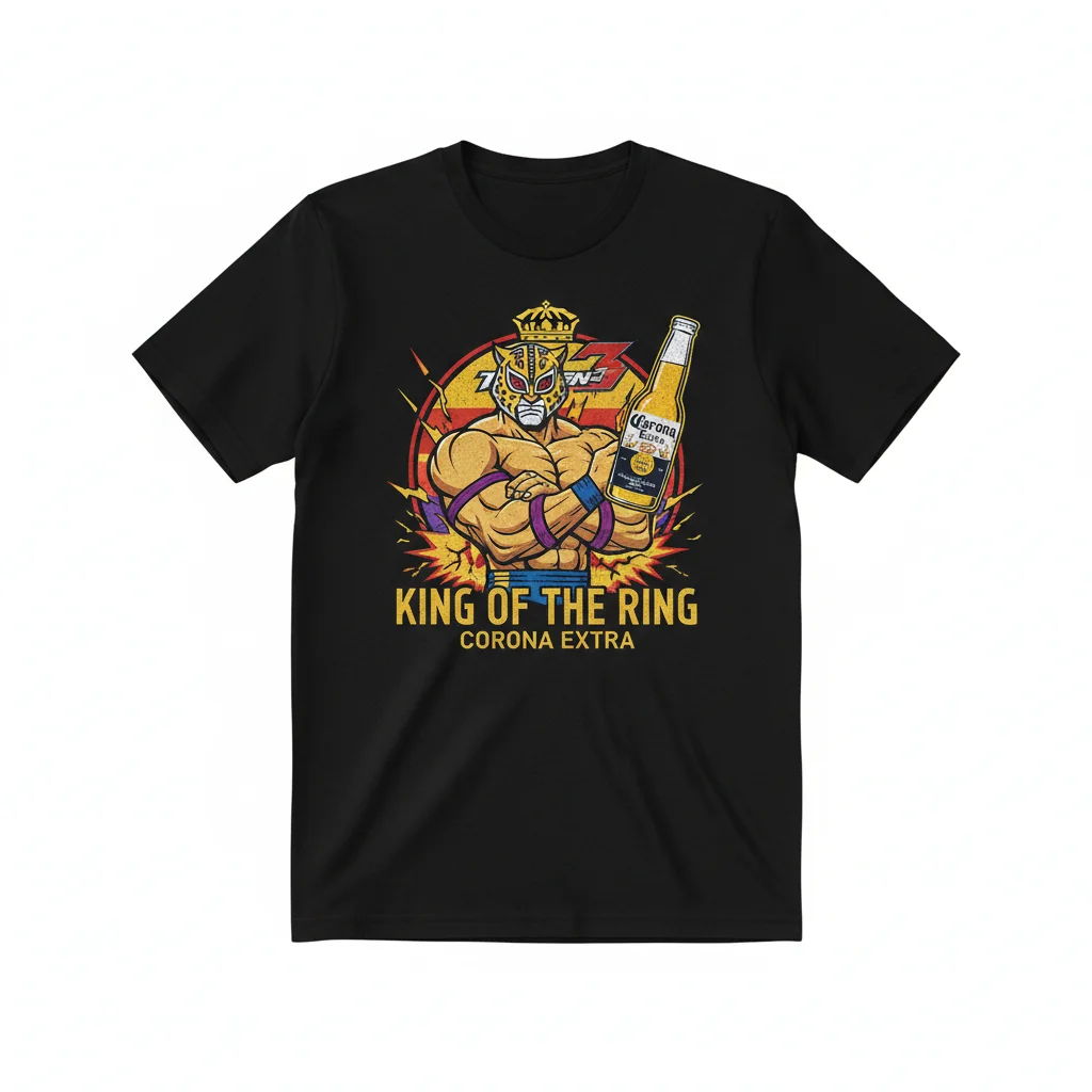 Tekken 3 King x Corona Extra Mashup Shirt - Durable & Vibrant Print