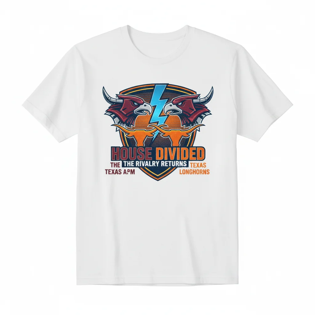Texas A&M vs Texas Longhorns Rivalry Returns Gameday T-Shirt - House Divided Edition