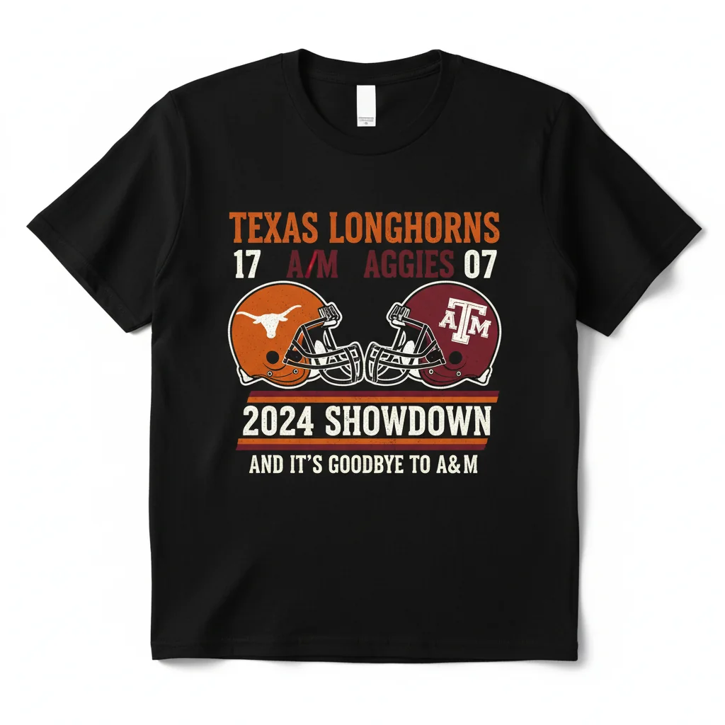 Texas Longhorns 17-07 Texas A&M Aggies 2024 Farewell Shirt – Durable & Fade-Resistant