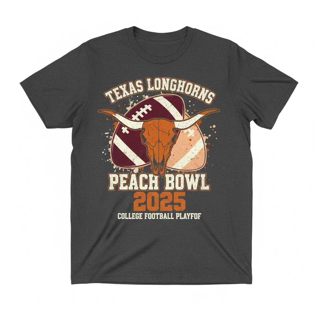 Texas Longhorns 2025 Peach Bowl Commemorative Tee – A Legacy Woven in Comfort