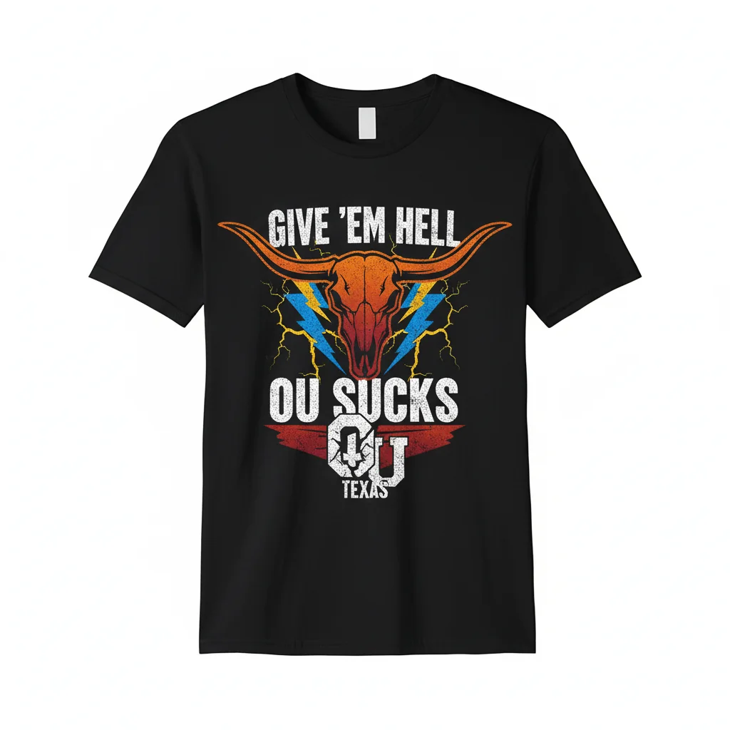 Texas Longhorns 'Give 'Em Hell OU Sucks' Fan T-Shirt - Collegiate Game Day Apparel