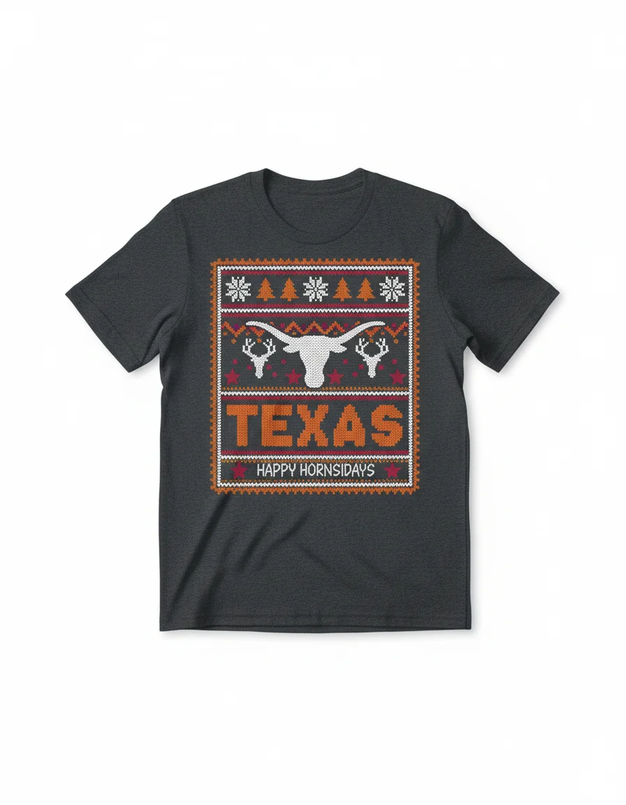 Texas Longhorns 'Holiday Horns' Ugly Christmas Sweater | Premium Artist Design
