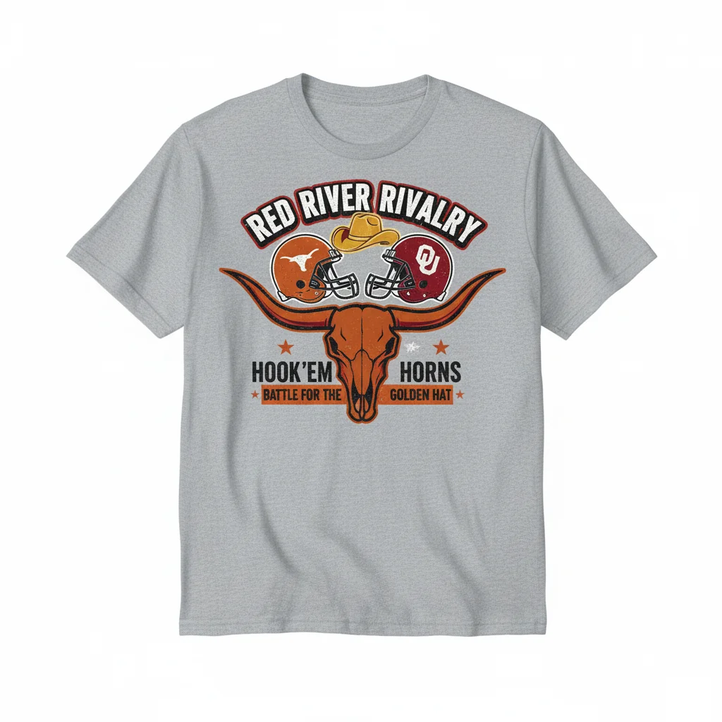 Texas Longhorns Red River Rivalry 'Hook ’em Horns' Golden Hat T-Shirt