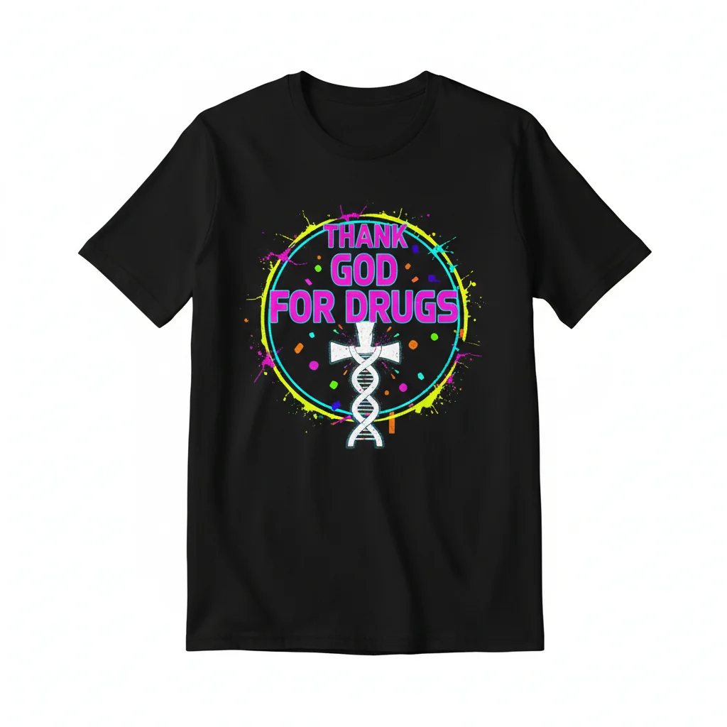 Divine Drip: 'Thank God For Drugs' Essential Tee
