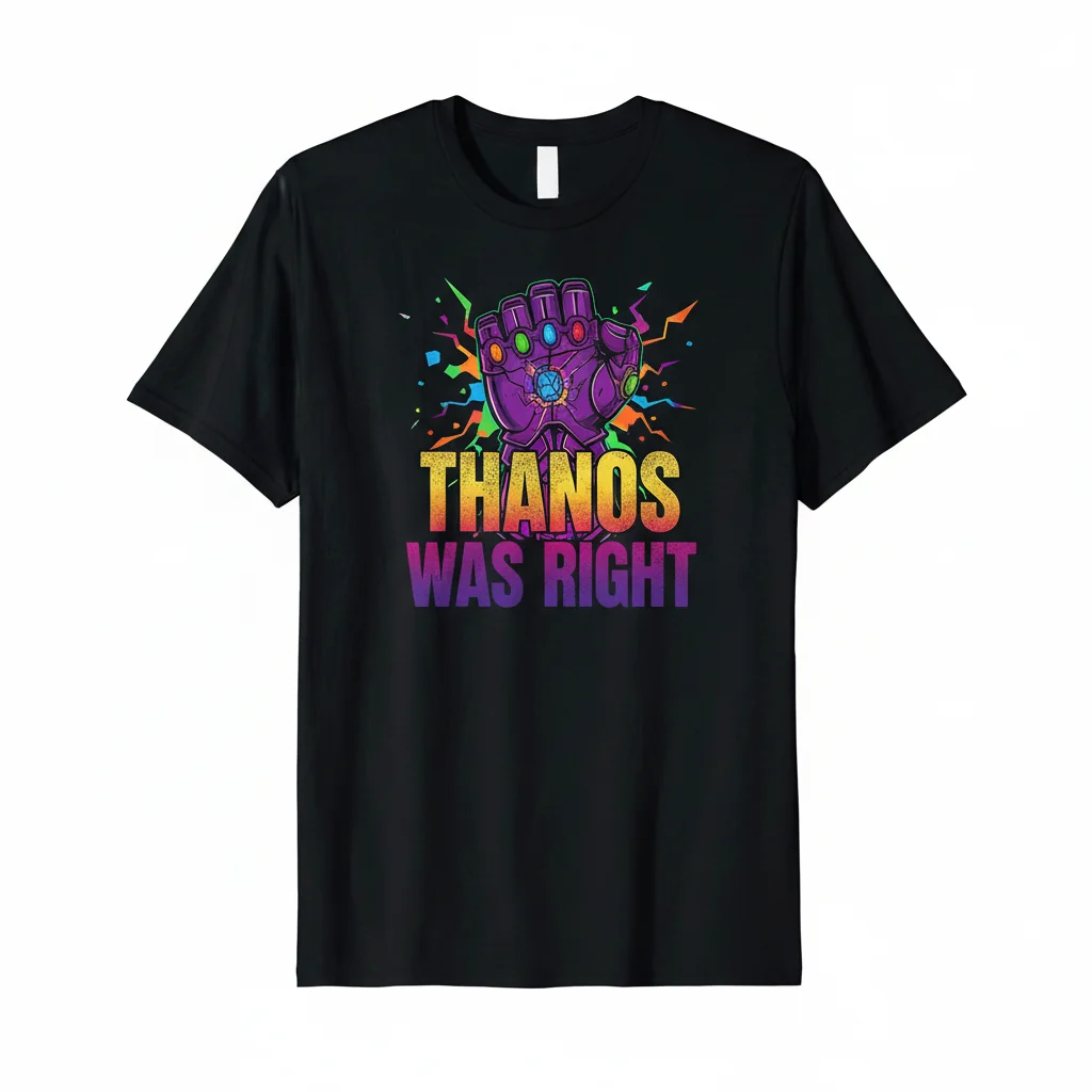 Thanos Was Right T-Shirt - Premium Essential Cotton Tee