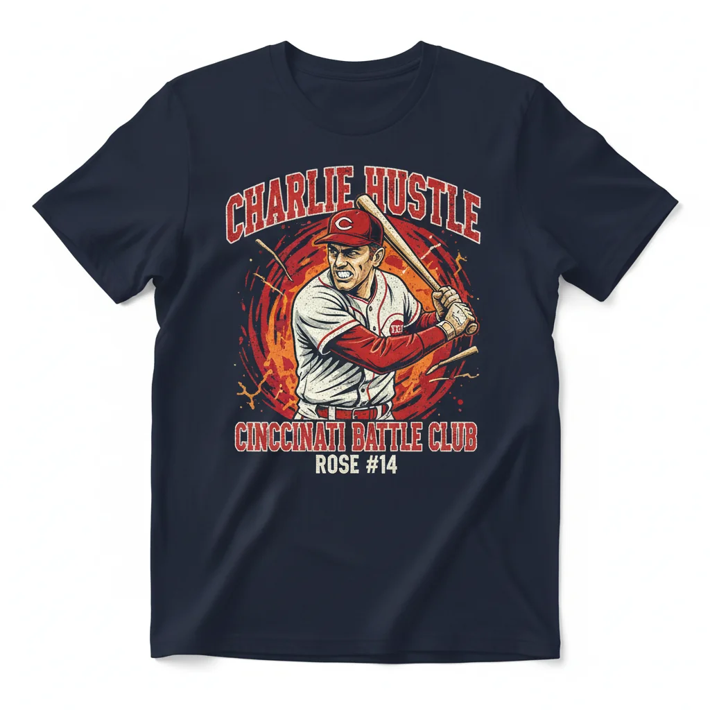 Pete Rose Cincinnati Reds "The Battler" Premium Vintage Baseball Tee