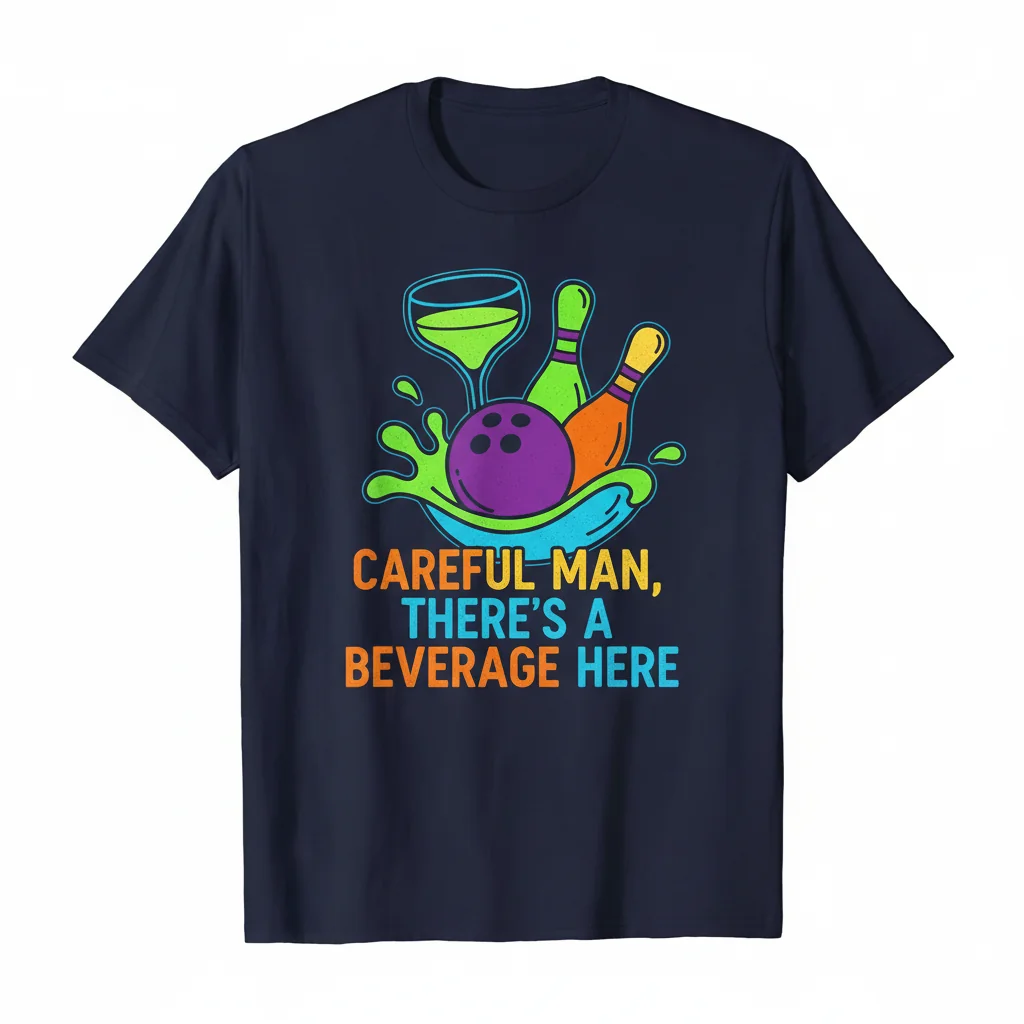 The Big Lebowski Careful Man There's A Beverage Here Color T-Shirt - Essential & Durable