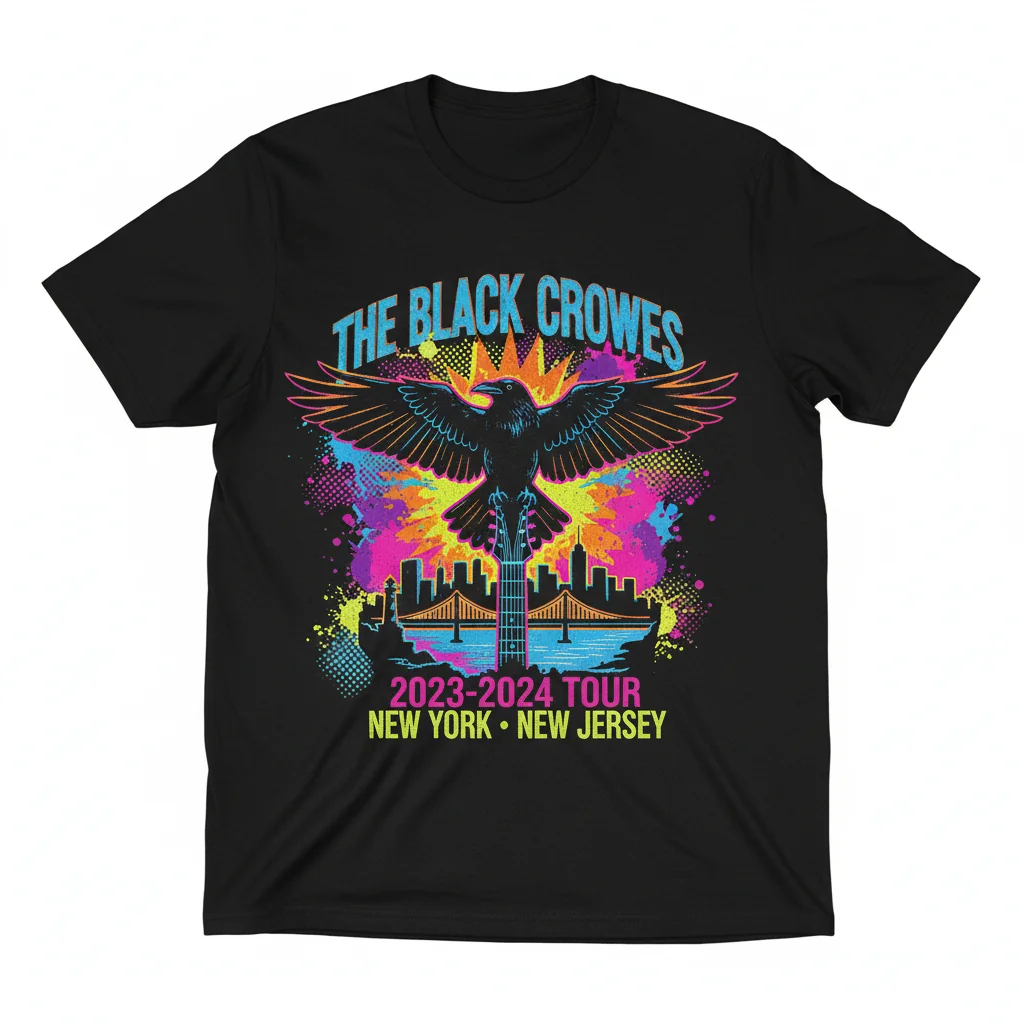 The Black Crowes Tour 2023-2024 New York NJ T-Shirt - Official Fan Apparel