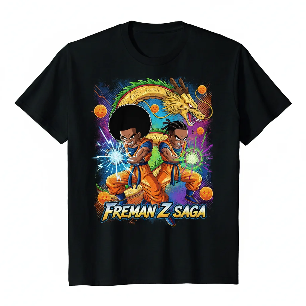 The Boondocks & Dragon Ball Z Fusion: Huey Freeman, Riley Freeman Unisex Essential T-Shirt - Customize Your Gift Idea
