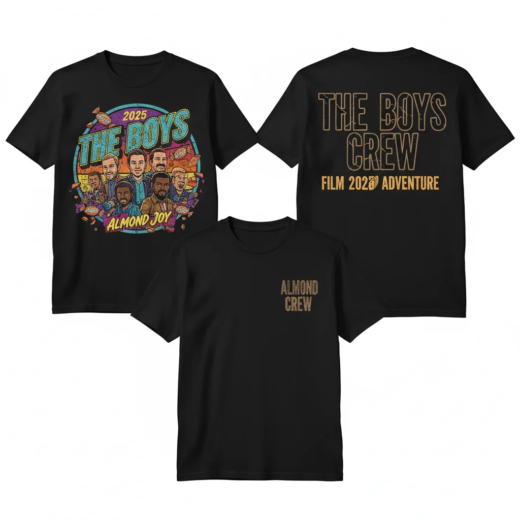 The Boys Crew Film 2025 Almond Joy Vintage Double-Sided T-Shirt