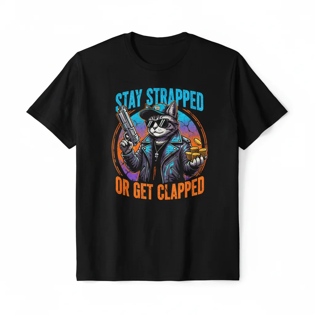 The Cat with a Gat: Unmatched Durability & Style Tee