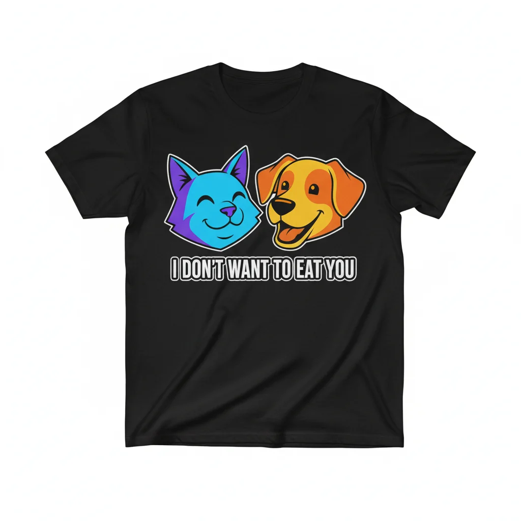 Camiseta Meme "No Quiero Comerte" Springfield Cats & Dogs - Durabilidad Premium