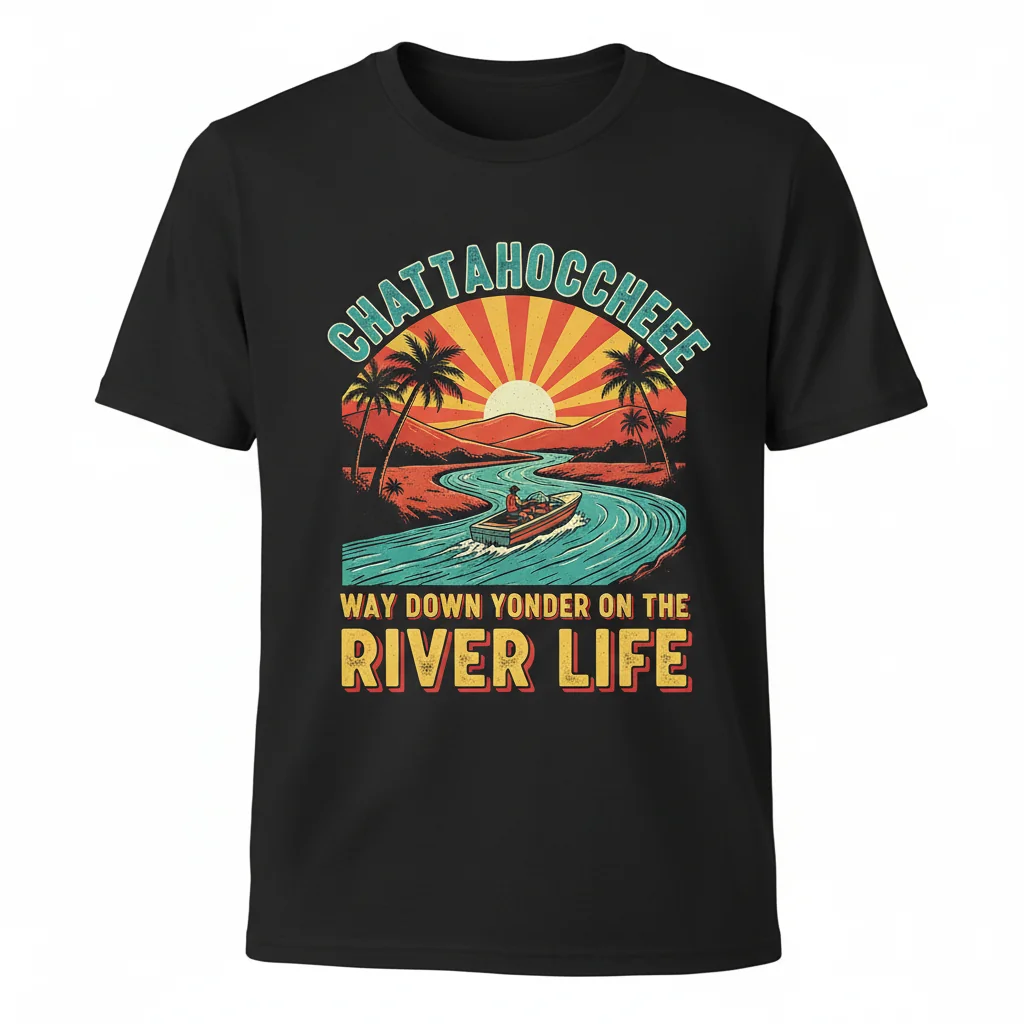 Chattahoochee Way Down Yonder Essential T-Shirt - Premium Cotton Graphic Tee