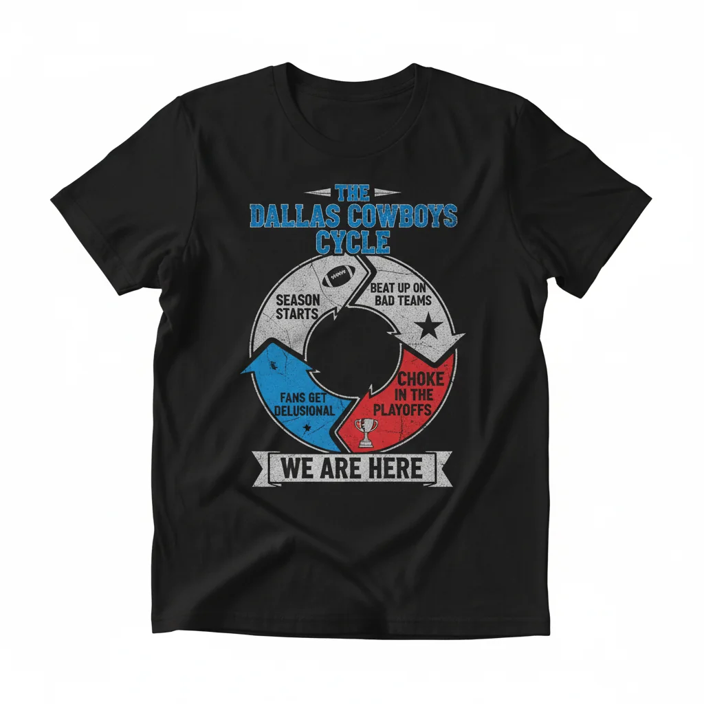 Dallas Cowboys Playoff Season Starts T-Shirt - Fan Cycle Choke Tee