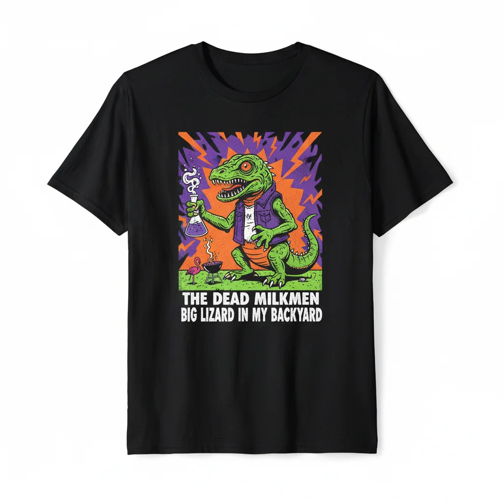 The Dead Milkmen Big Lizard In My Backyard Art T-Shirt - Official Band Tee