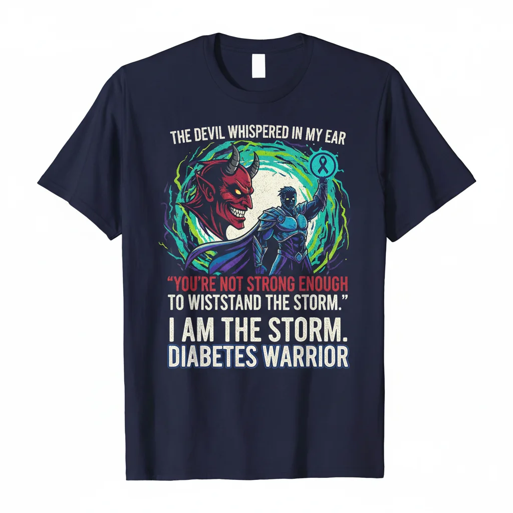 Diabetes Warrior Shirt: "The Devil Whispered..." Inspirational Tee
