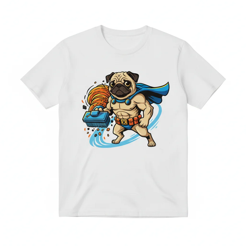 Furminator Pug Watercolor Beige T-Shirt – Essential Comfort & Lasting Style