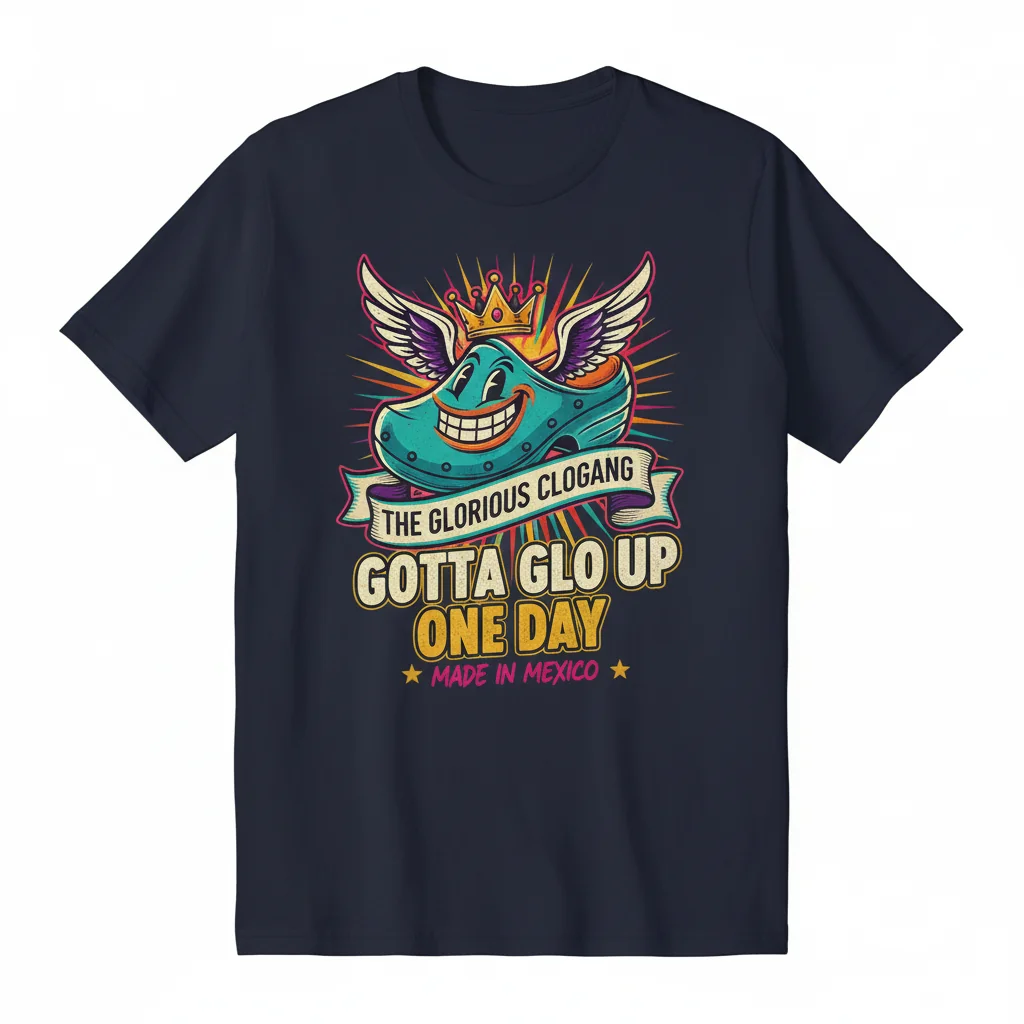 Vintage "Clogang Gotta Glo Up" Mexican Graphic Tee - Durable & Eco-Friendly