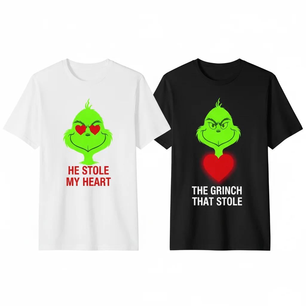 The Grinch That Stole My Heart - Enchanting Christmas Couple Shirts