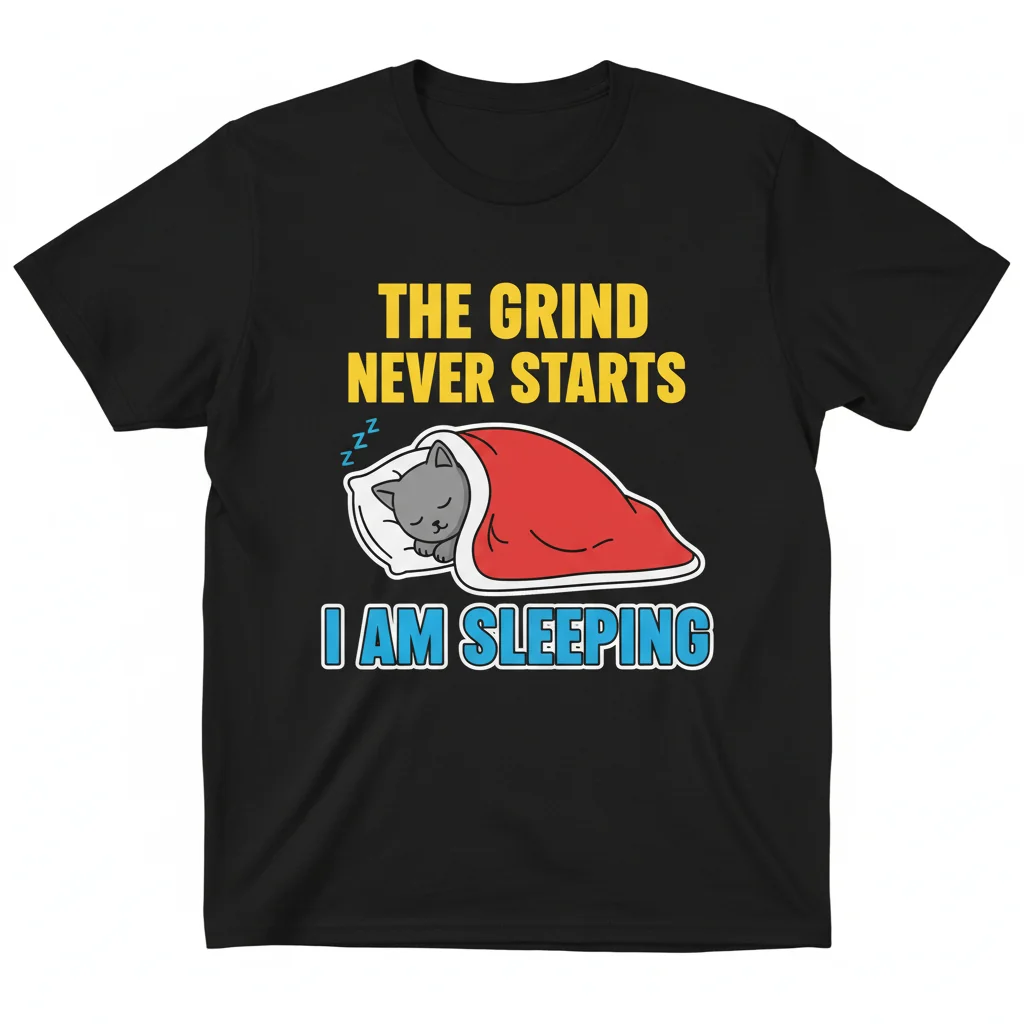 The Grind Never Starts I Am Sleeping Meme T-Shirt | Funny Sleep Tee