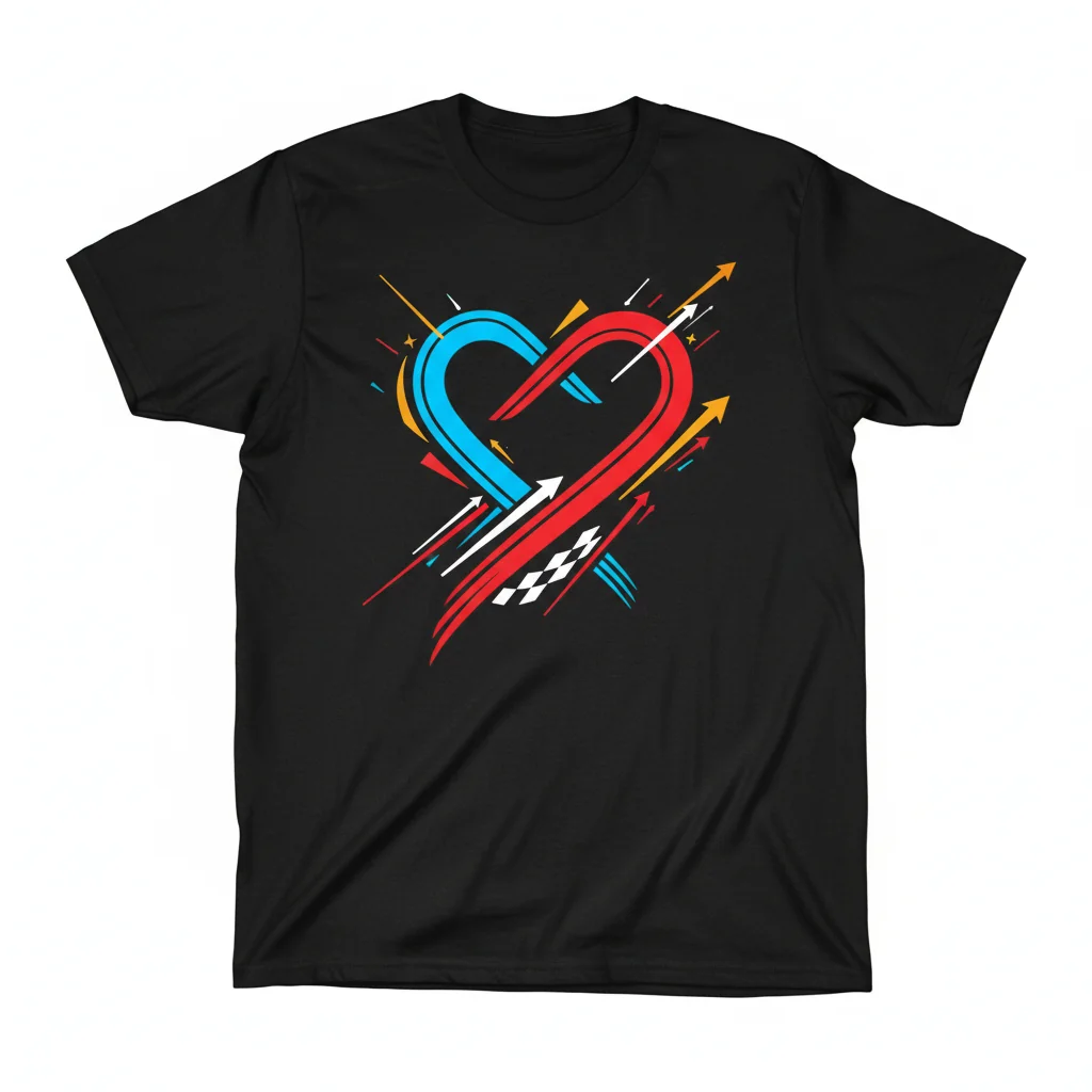 "The Heart of Racing" T-Shirt | Motorsport Graphic Tee for Car Enthusiasts