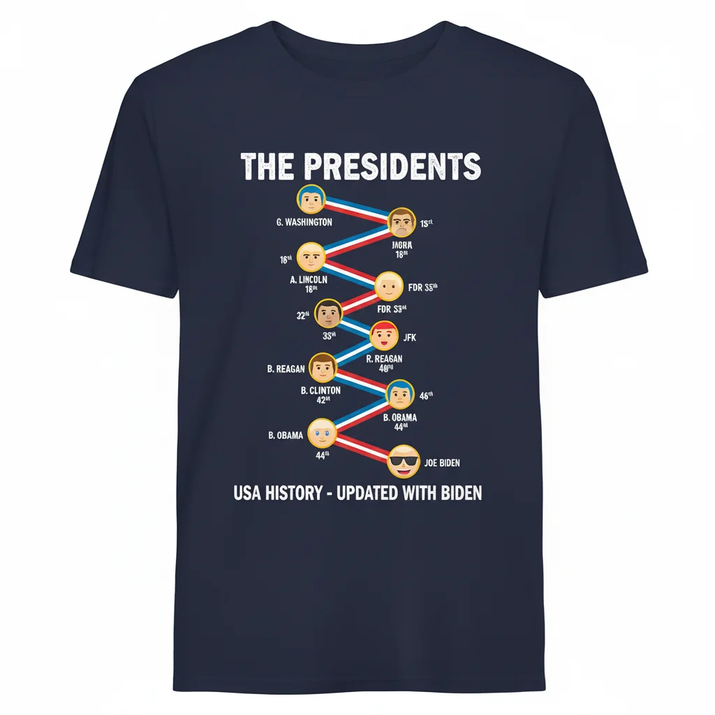 USA Presidents Emoji Style: A Modern Presidential History Tee